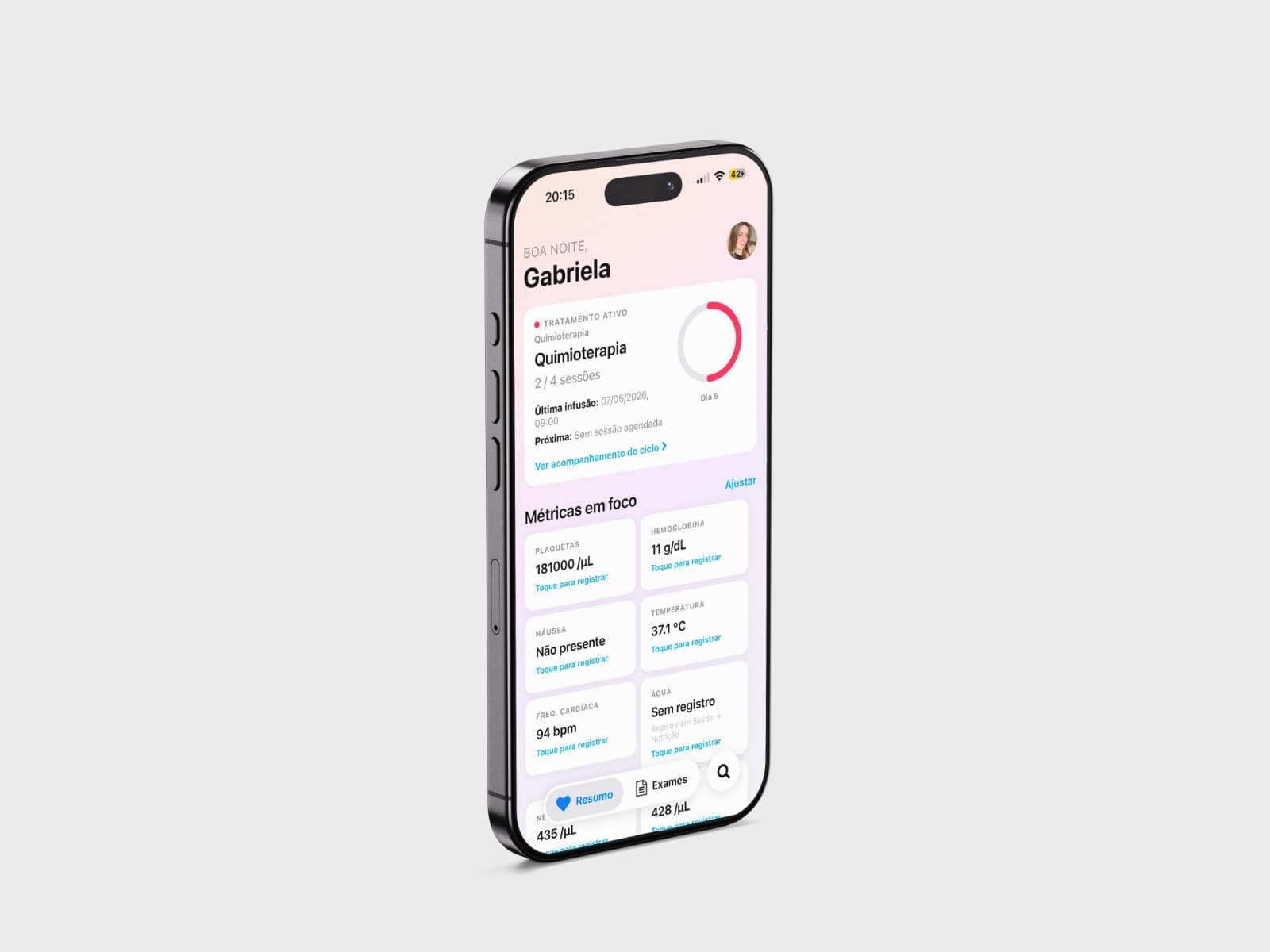 App do paciente que alimenta a visão institucional